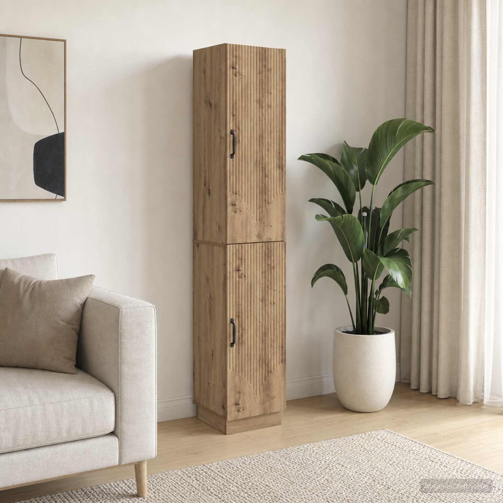 Schrankset 2 stk. Artisan-Eiche Holzwerkstoff