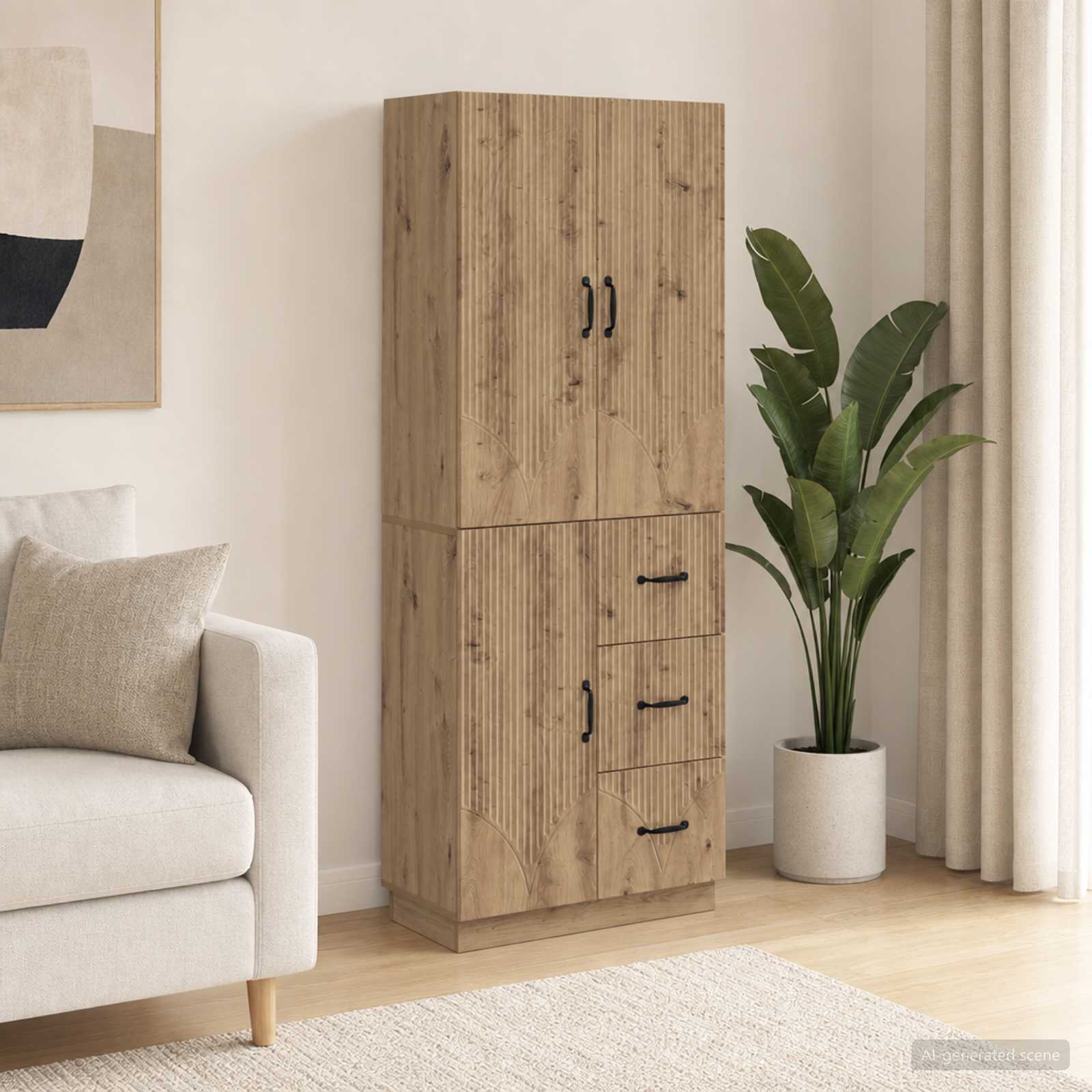 Schrankset 2 stk. Artisan-Eiche Holzwerkstoff
