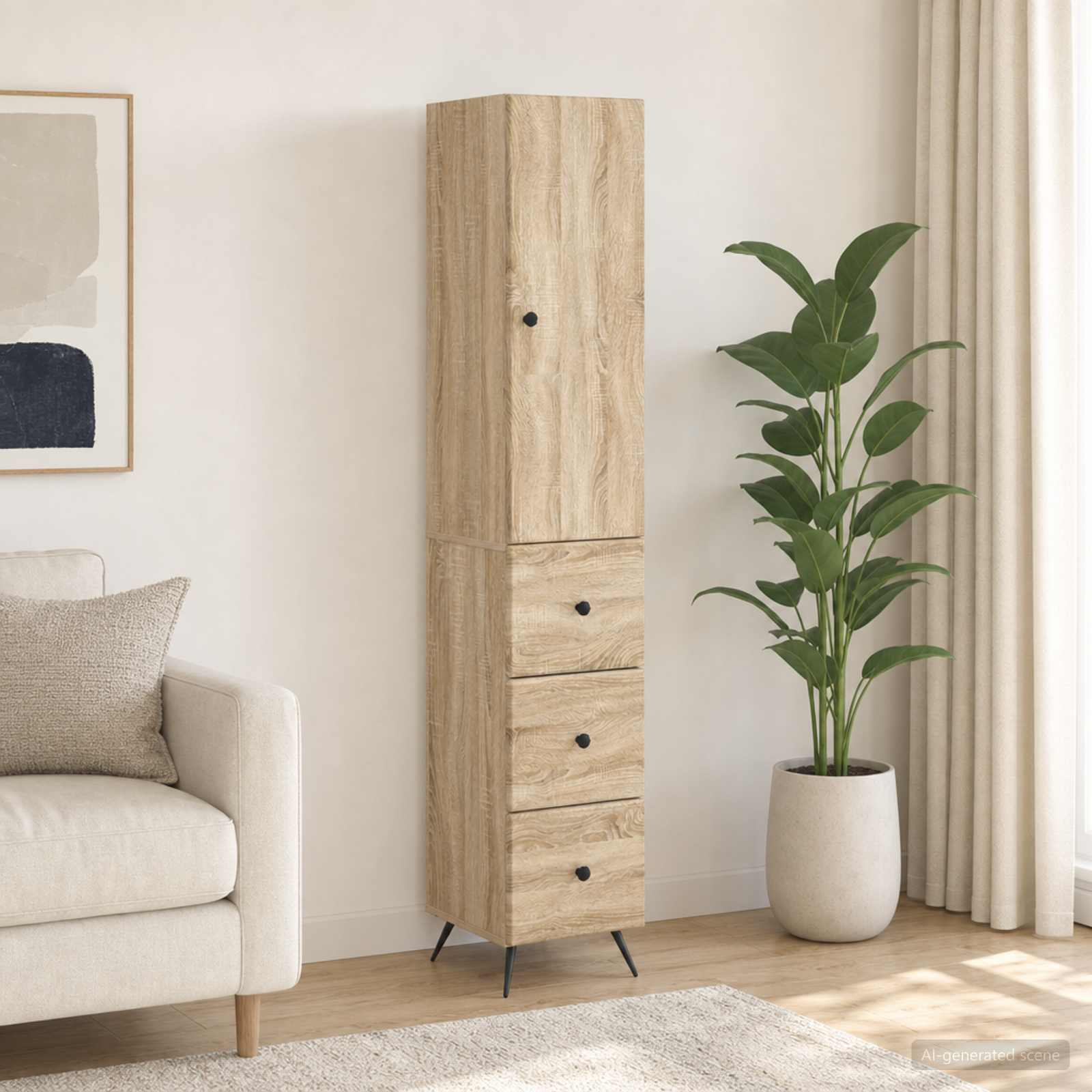Schrankset 2 stk. 34,5 x 34,5 x 90 cm Holzwerkstoff