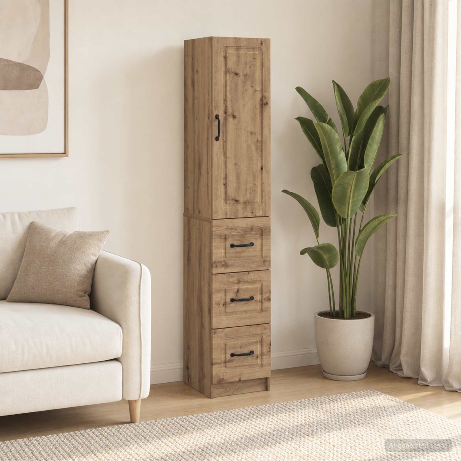 Schrankset 2 stk. 33 x 34,5 x 87 cm Holzwerkstoff Artisan-Eiche