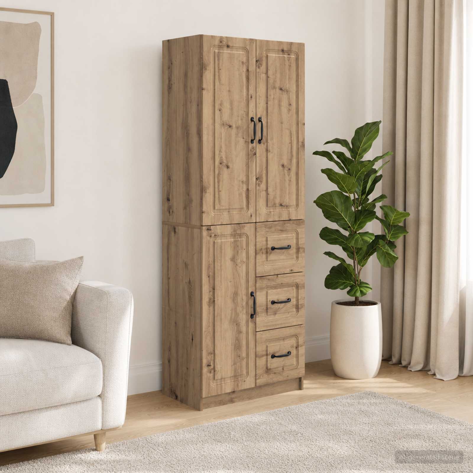 Schrankset 2 stk. Artisan-Eiche Holzwerkstoff