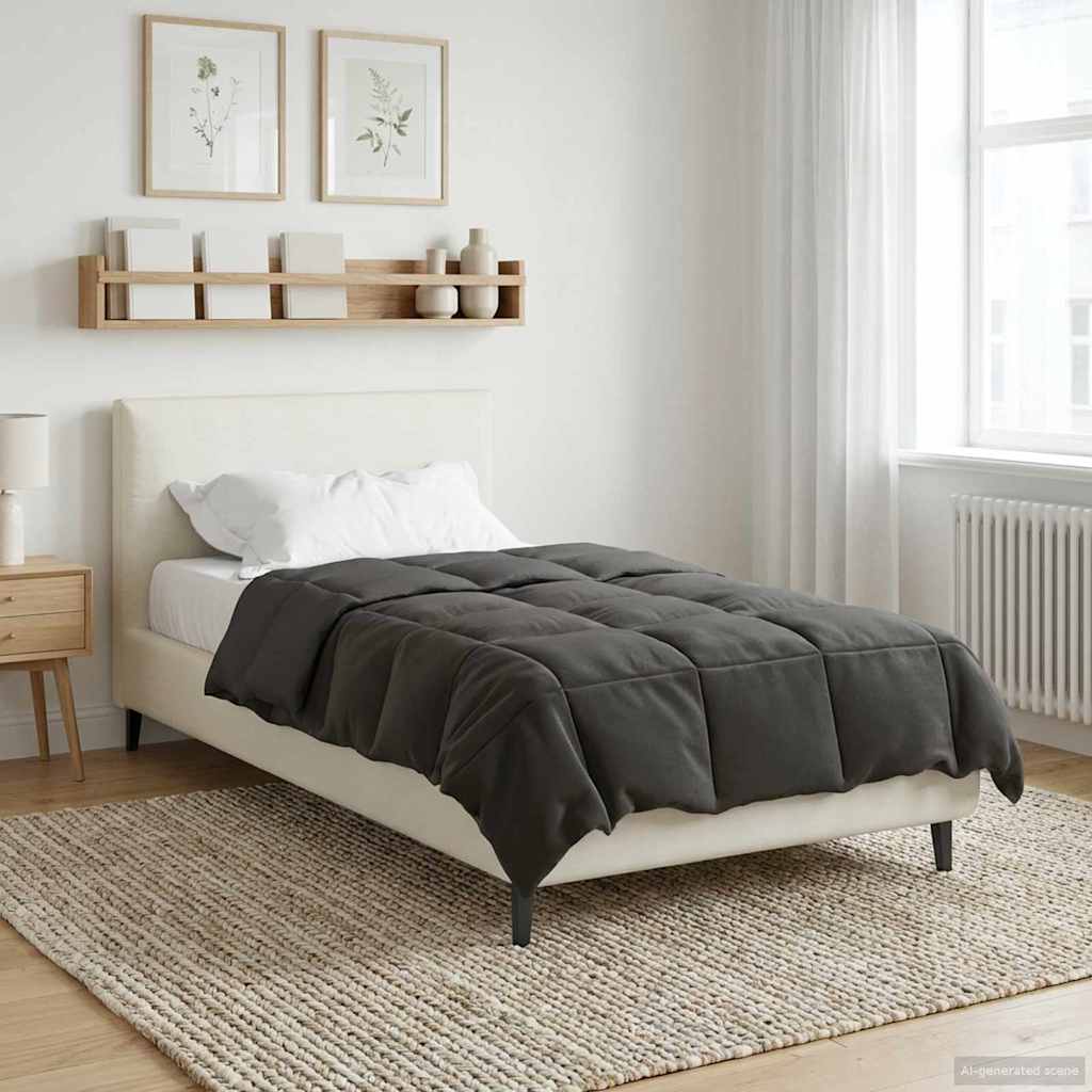 Ganzjahresbettdecke 140 x 220 cm 4 Jahreszeiten Anthrazit