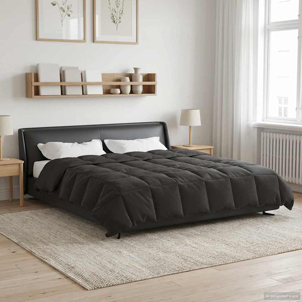 Ganzjahresbettdecke 200 x 220 cm 4 Jahreszeiten Anthrazit