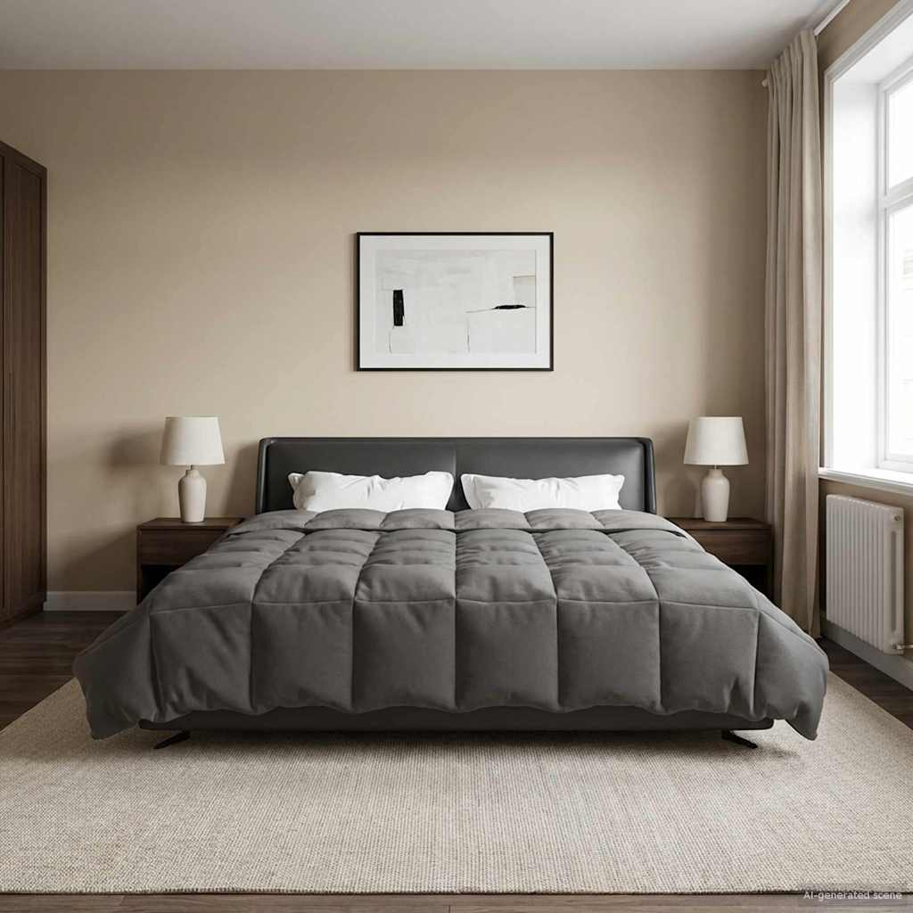 Ganzjahresbettdecke 240 x 260 cm 4 Jahreszeiten Hellgrau