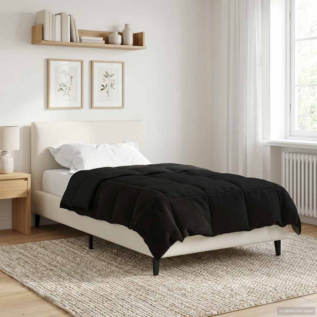 Ganzjahresbettdecke 135 x 220 cm 4 Jahreszeiten Schwarz
