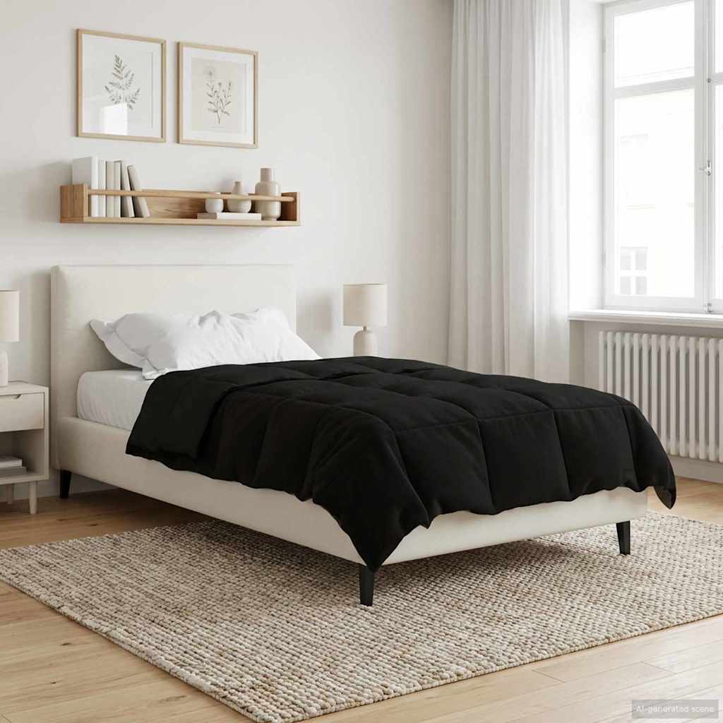 Ganzjahresbettdecke 140 x 220 cm 4 Jahreszeiten Schwarz