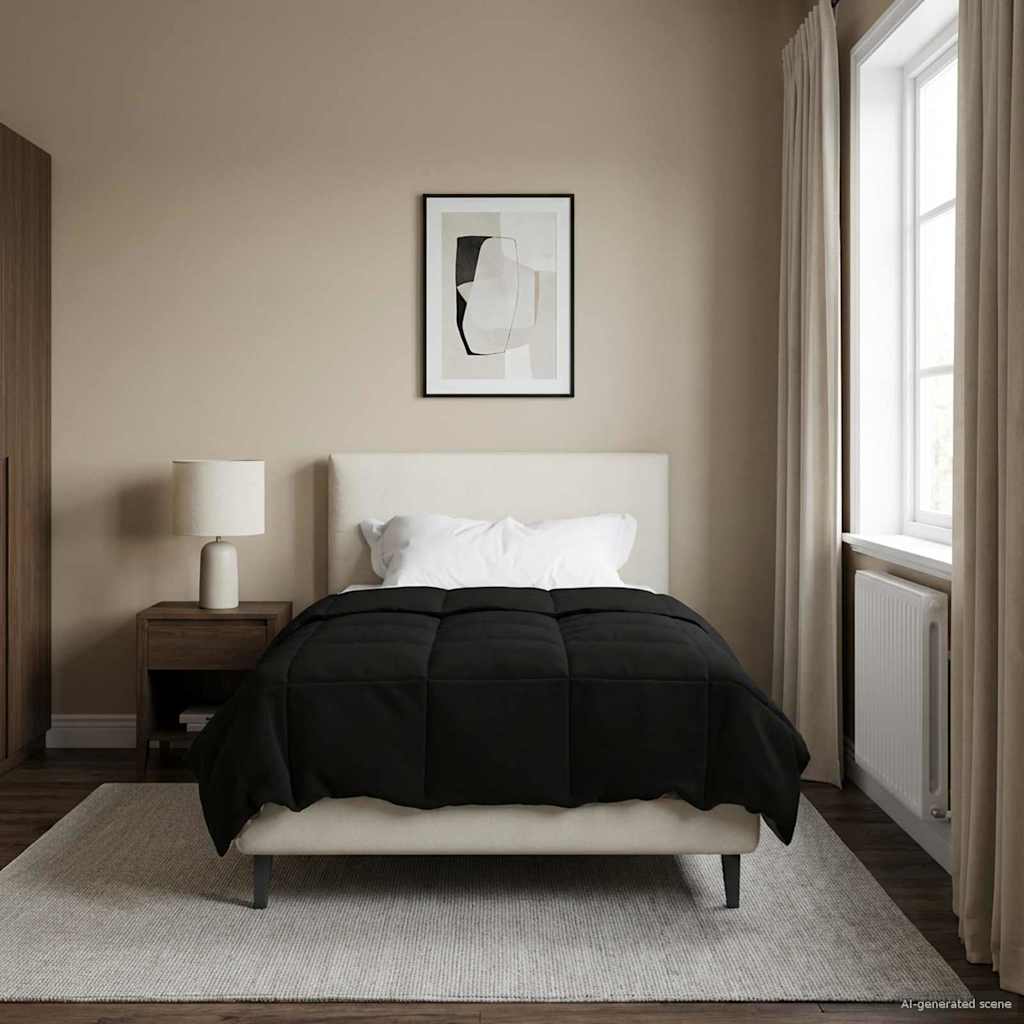 Ganzjahresbettdecke 155 x 220 cm 4 Jahreszeiten Schwarz