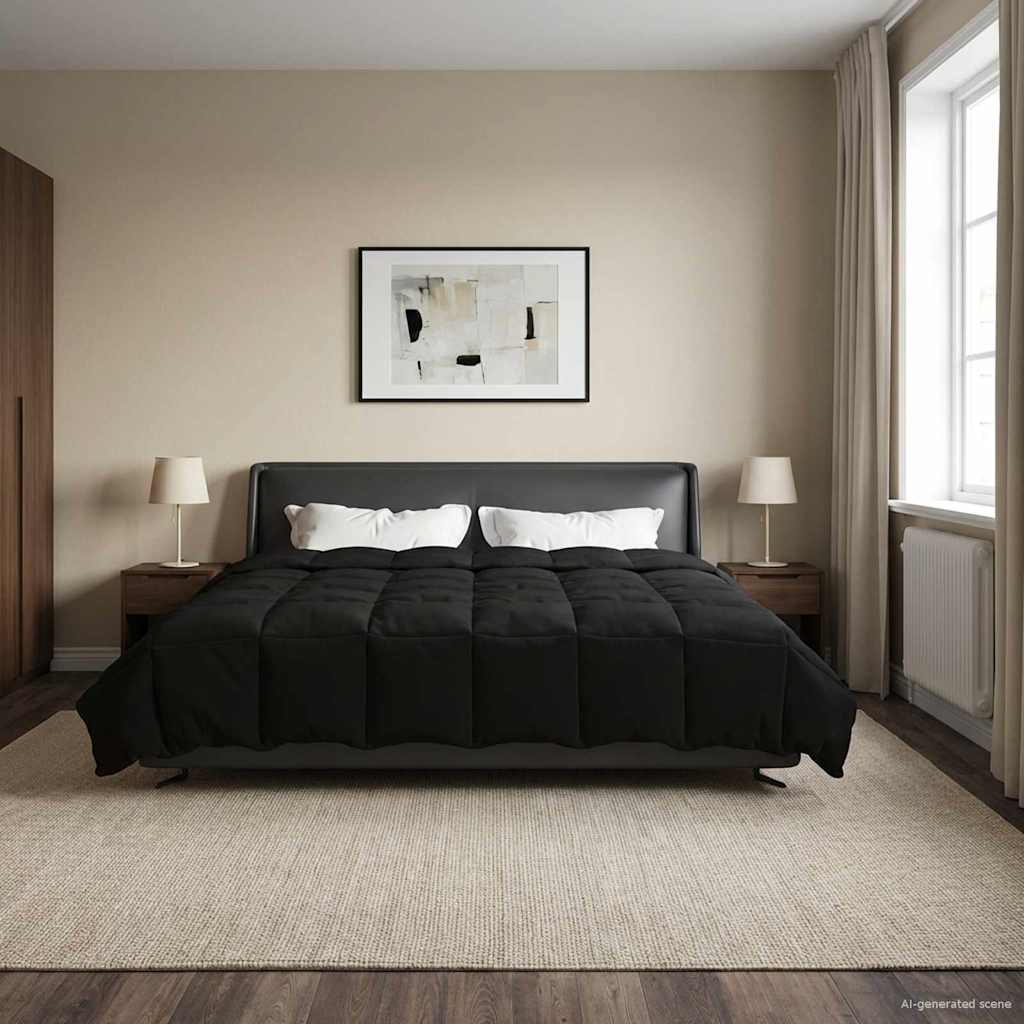 Ganzjahresbettdecke 240 x 220 cm 4 Jahreszeiten Schwarz