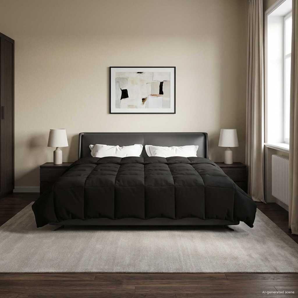 Ganzjahresbettdecke 260 x 220 cm 4 Jahreszeiten Schwarz