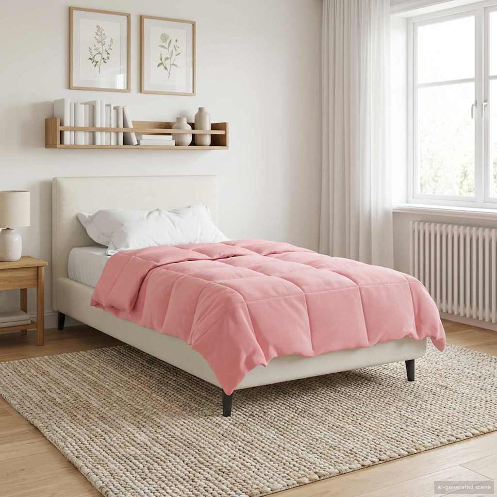 Ganzjahresbettdecke 155 x 200 cm 4 Jahreszeiten Rosa