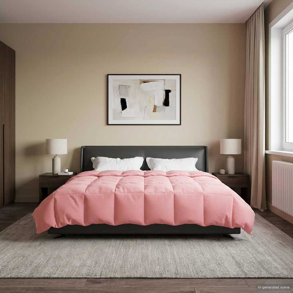 Ganzjahresbettdecke 200 x 200 cm 4 Jahreszeiten Rosa