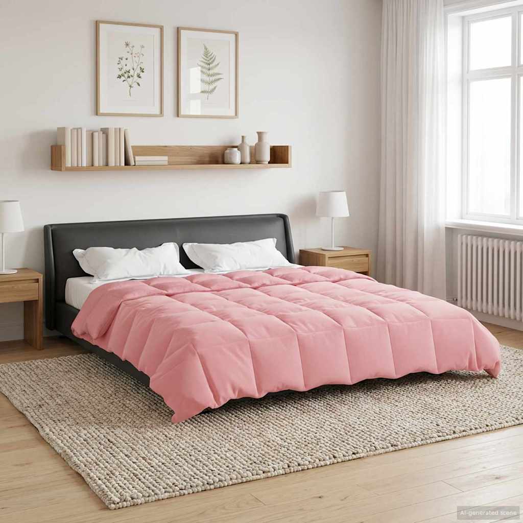 Ganzjahresbettdecke 200 x 240 cm 4 Jahreszeiten Rosa
