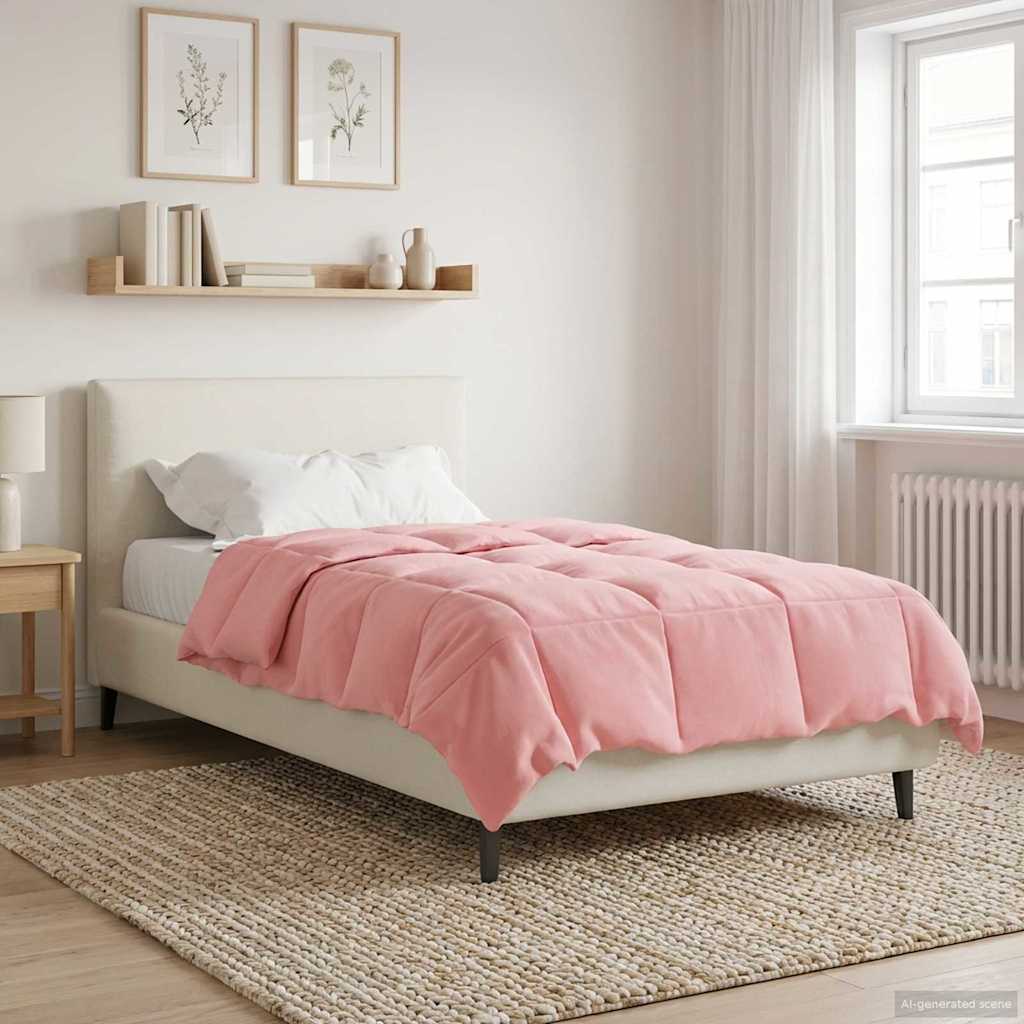 Ganzjahresbettdecke 135 x 220 cm 4 Jahreszeiten Rosa