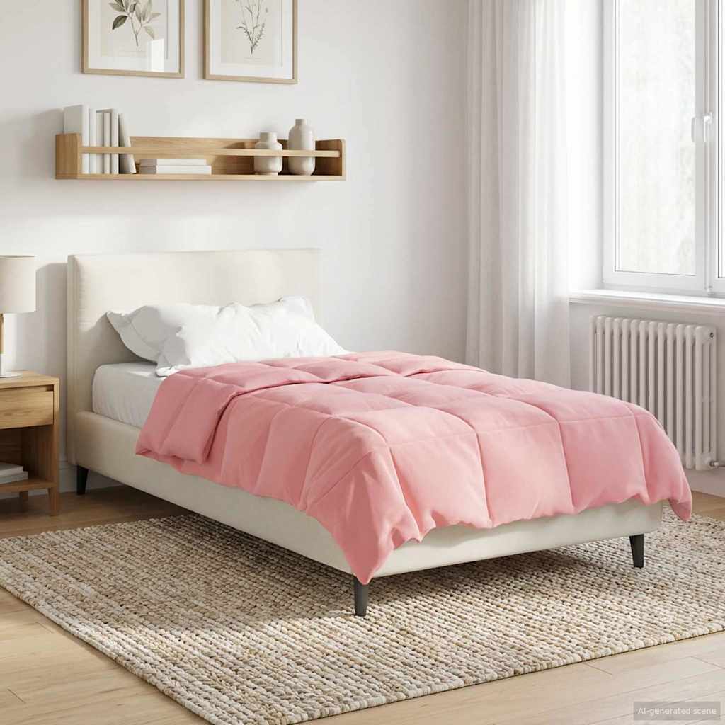 Ganzjahresbettdecke 140 x 220 cm 4 Jahreszeiten Rosa
