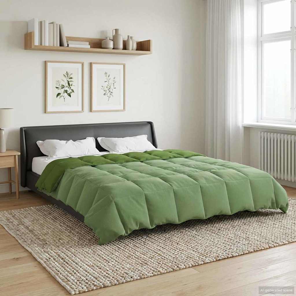 Ganzjahresbettdecke 220 x 240 cm 4 Jahreszeiten Grün