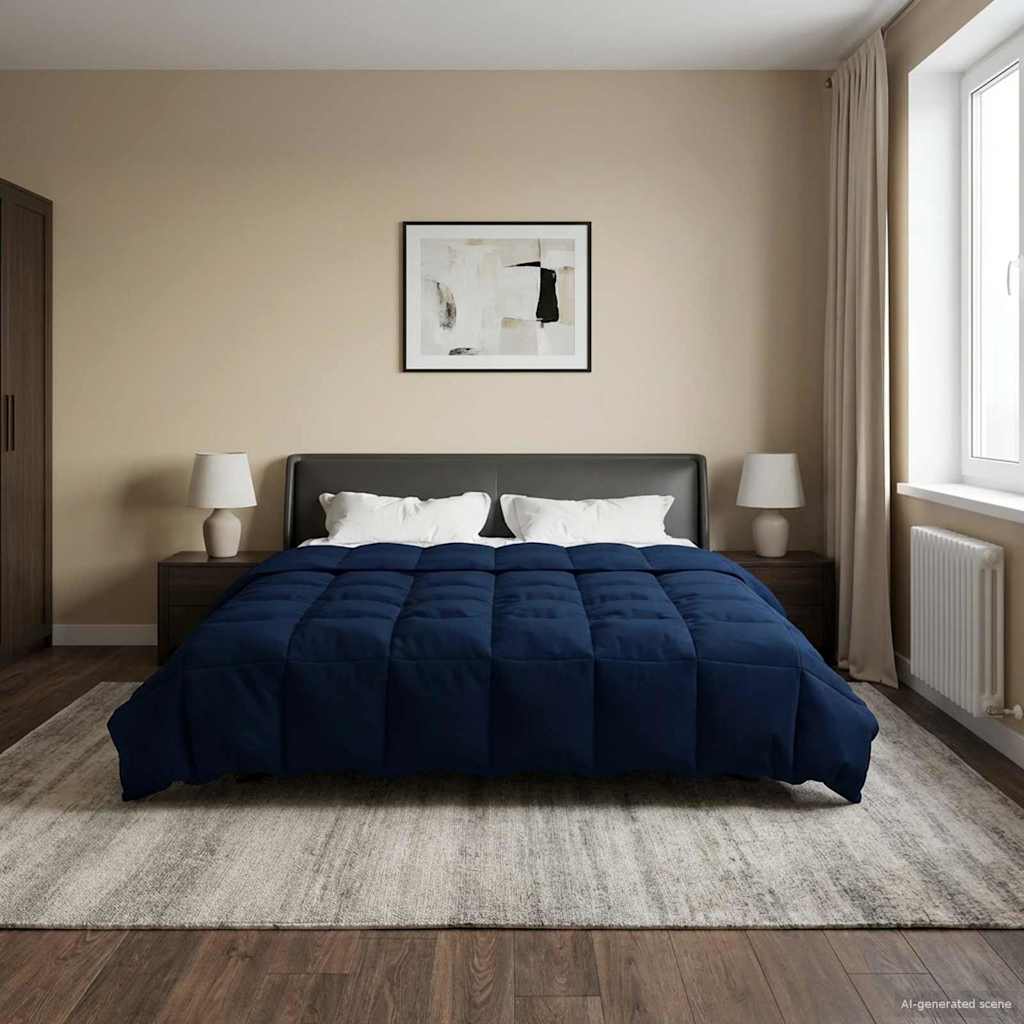 Ganzjahresbettdecke 200 x 240 cm 4 Jahreszeiten Dunkelblau