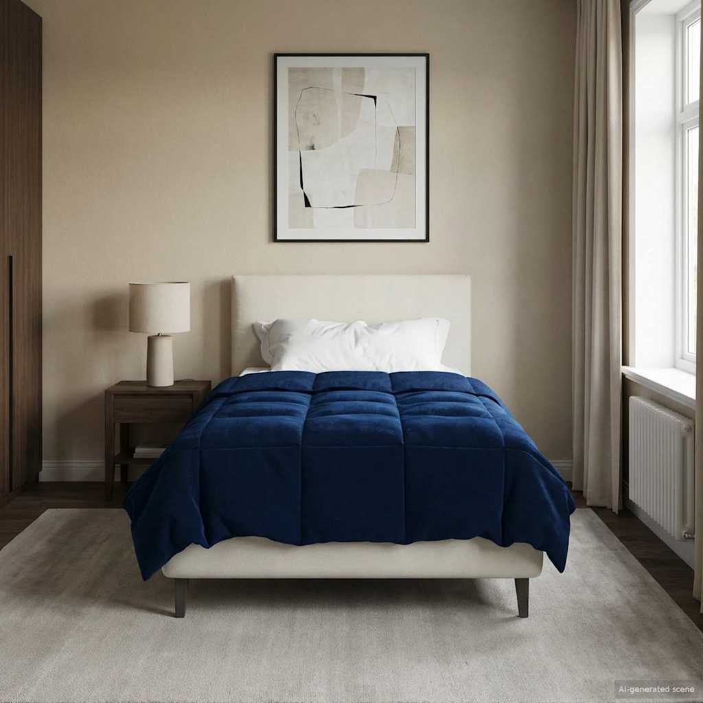 Ganzjahresbettdecke 155 x 220 cm 4 Jahreszeiten Dunkelblau