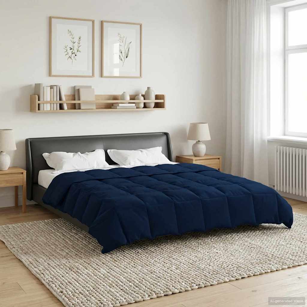 Ganzjahresbettdecke 220 x 240 cm 4 Jahreszeiten Dunkelblau