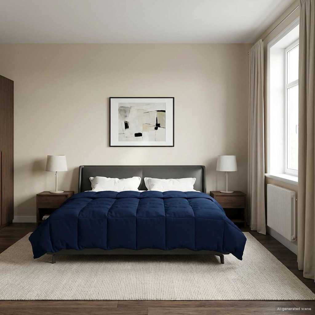 Ganzjahresbettdecke 240 x 260 cm 4 Jahreszeiten Dunkelblau