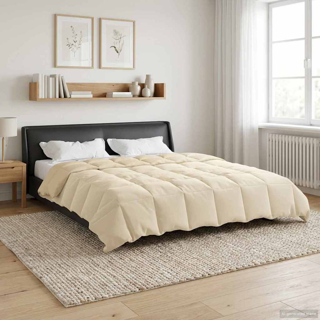 Ganzjahresbettdecke 200 x 200 cm 4 Jahreszeiten Creme
