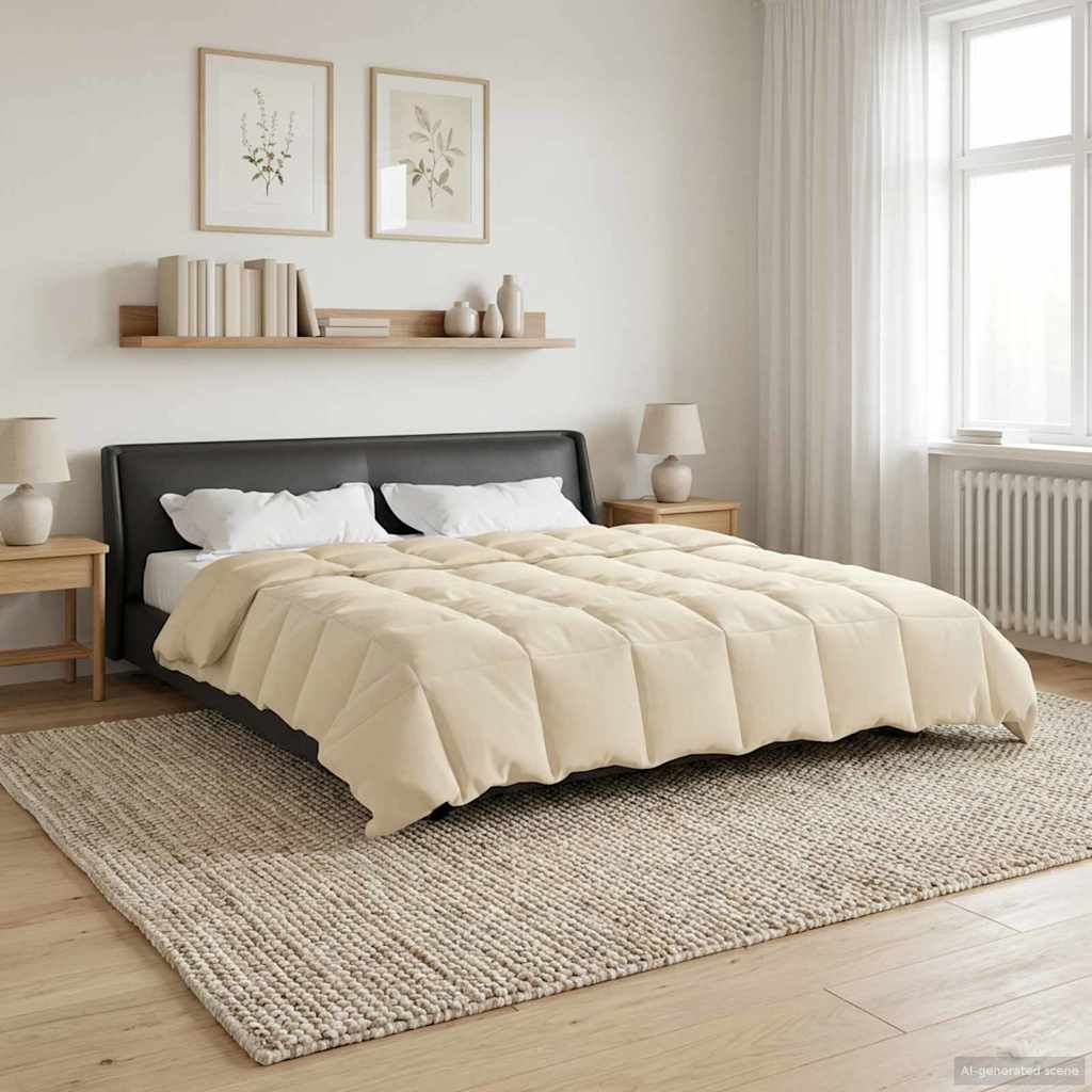 Ganzjahresbettdecke 200 x 240 cm 4 Jahreszeiten Creme