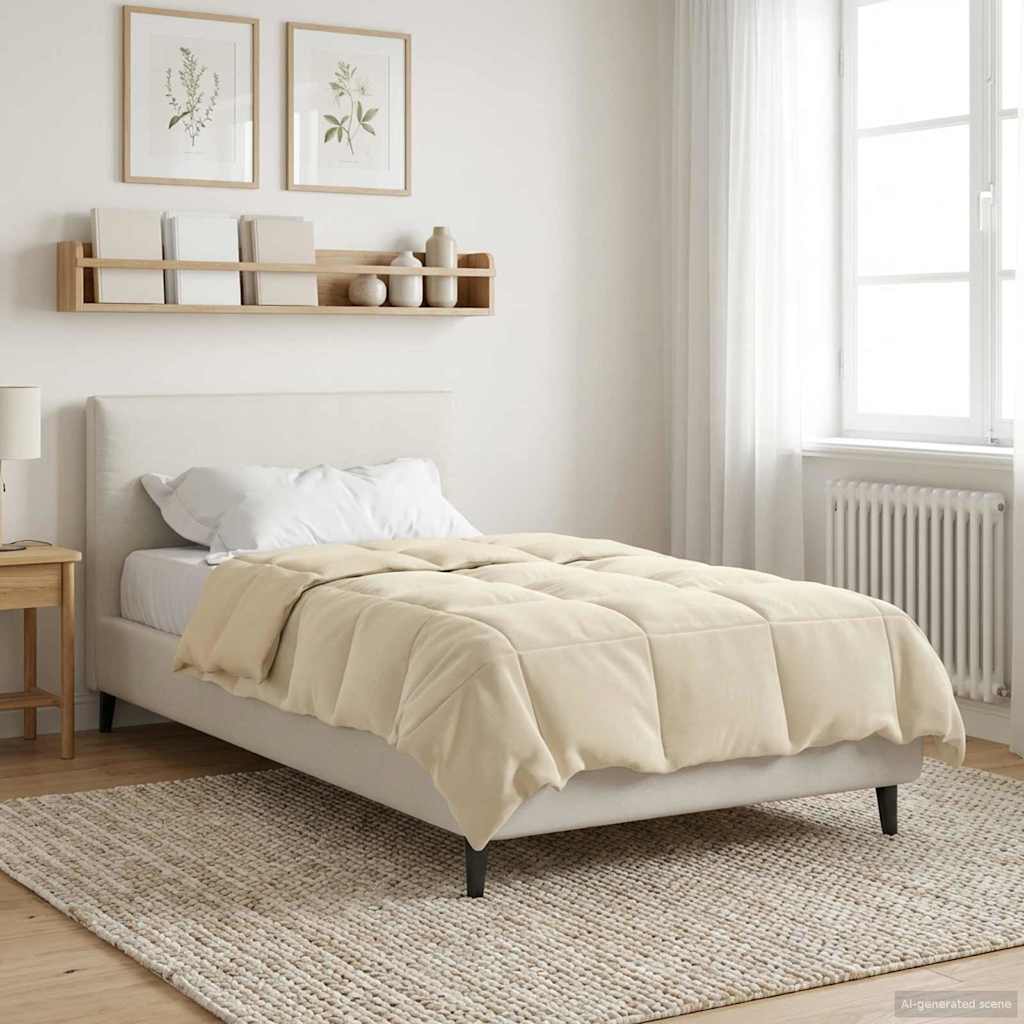 Ganzjahresbettdecke 135 x 220 cm 4 Jahreszeiten Creme