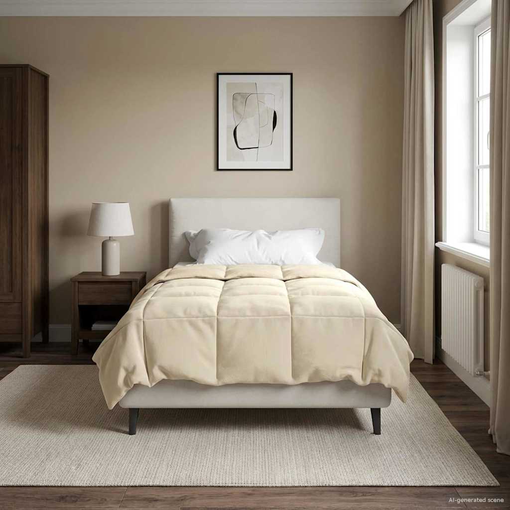 Ganzjahresbettdecke 140 x 220 cm 4 Jahreszeiten Creme