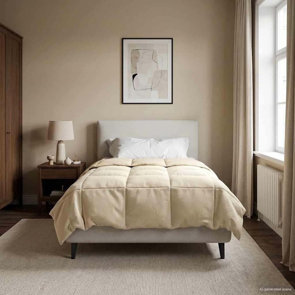 Ganzjahresbettdecke 155 x 220 cm 4 Jahreszeiten Creme