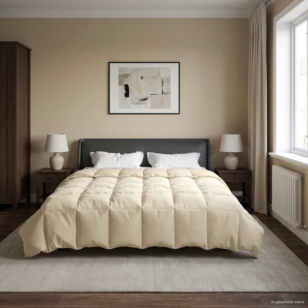 Ganzjahresbettdecke 200 x 220 cm 4 Jahreszeiten Creme