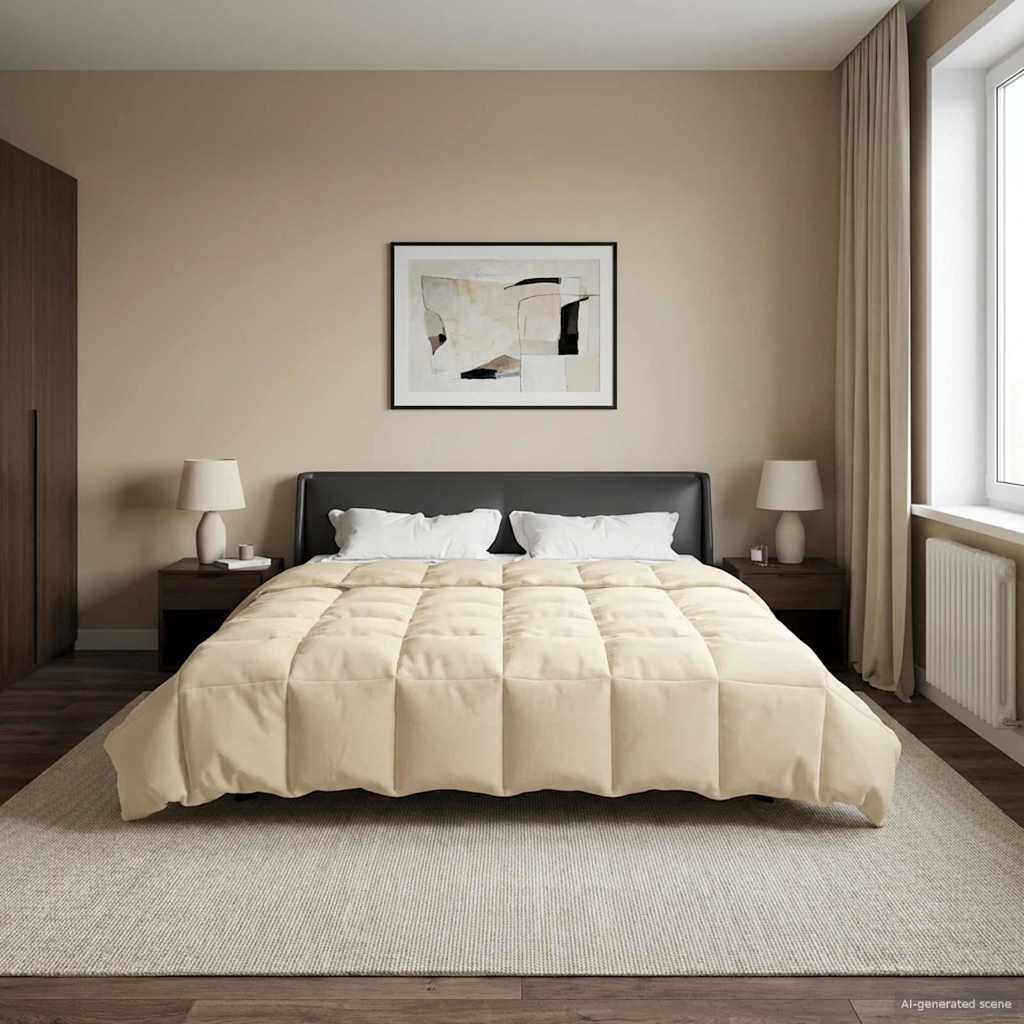 Ganzjahresbettdecke 220 x 240 cm 4 Jahreszeiten Creme