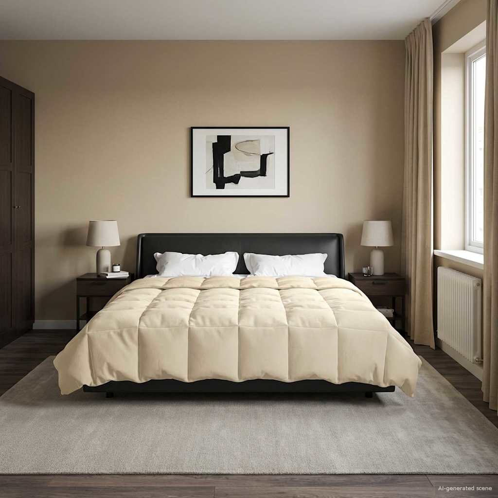 Ganzjahresbettdecke 220 x 260 cm 4 Jahreszeiten Creme