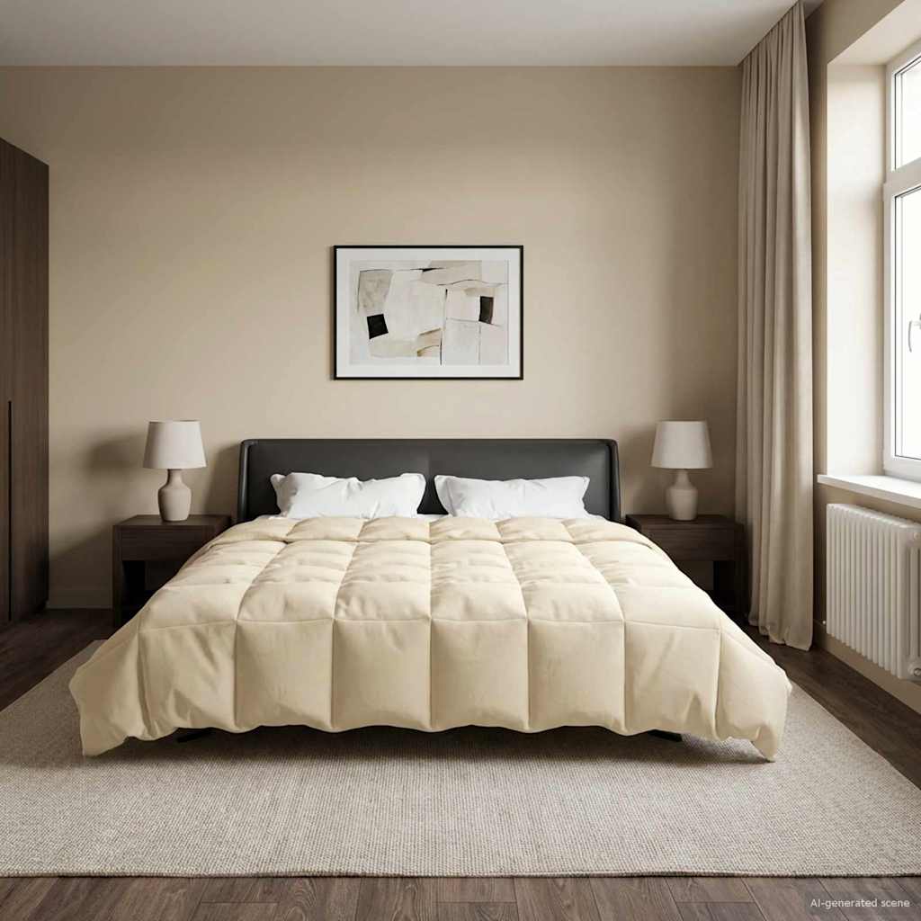 Ganzjahresbettdecke 240 x 260 cm 4 Jahreszeiten Creme