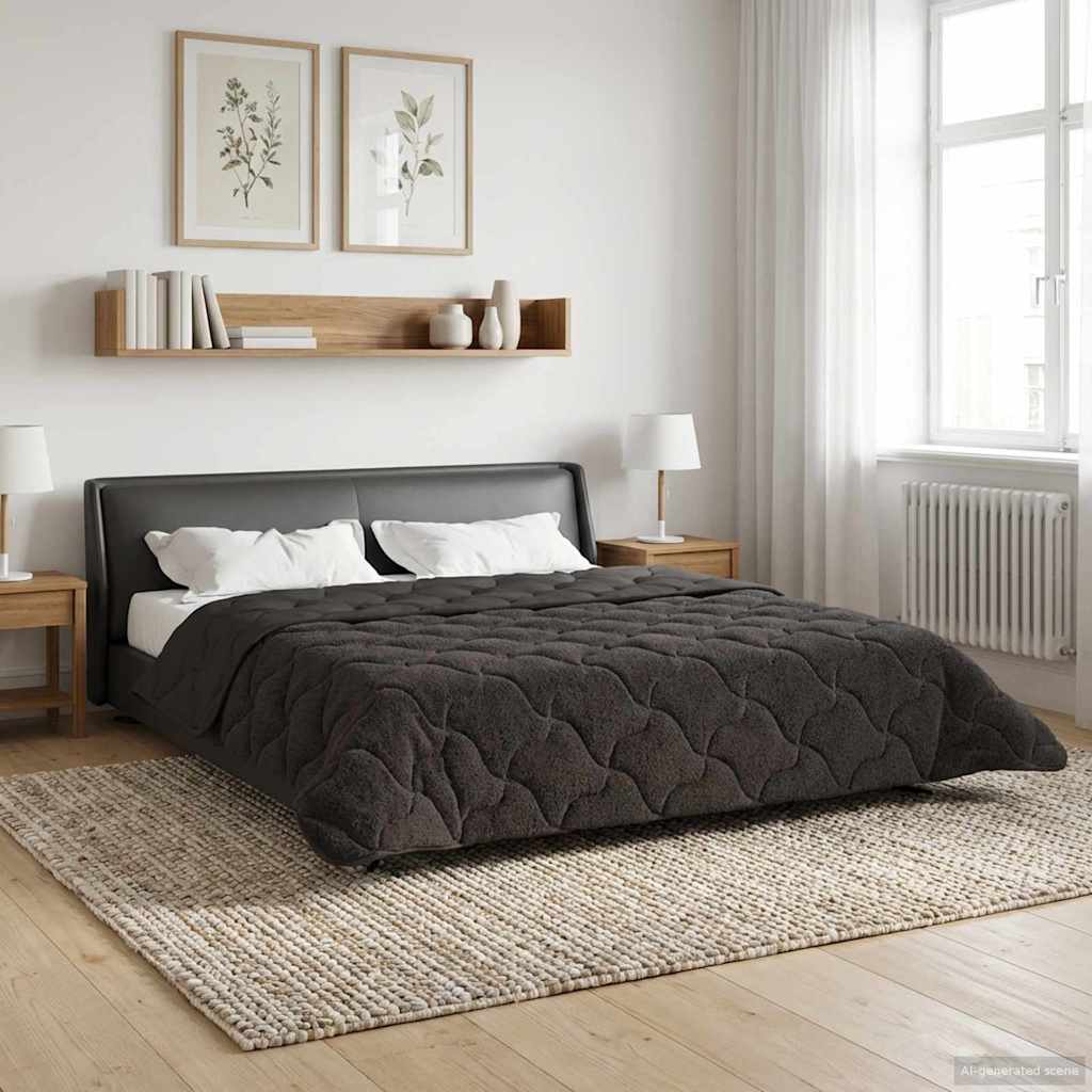 Sommerdecke 200 x 200 cm Sommer Anthrazit Atmungsaktiv