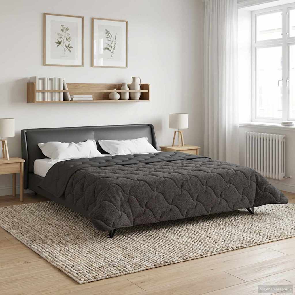 Sommerdecke 240 x 260 cm Sommer Anthrazit Atmungsaktiv