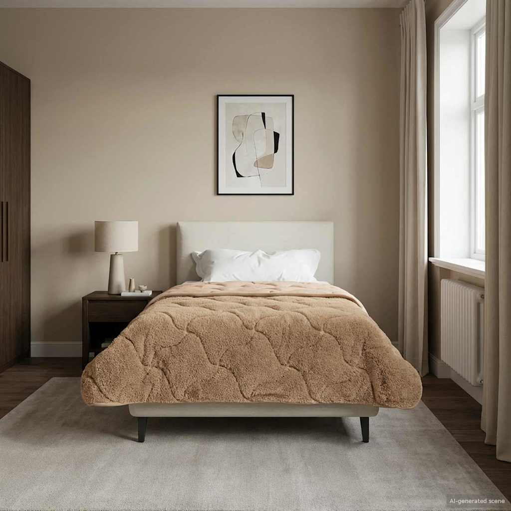 Sommerdecke 140 x 220 cm Sommer Taupe Atmungsaktiv