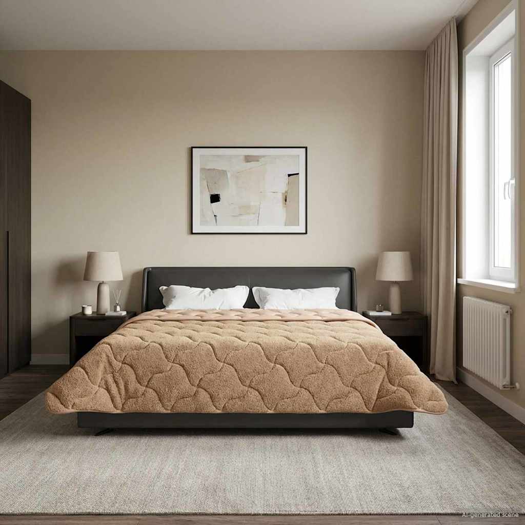 Sommerdecke 200 x 200 cm Sommer Taupe Atmungsaktiv