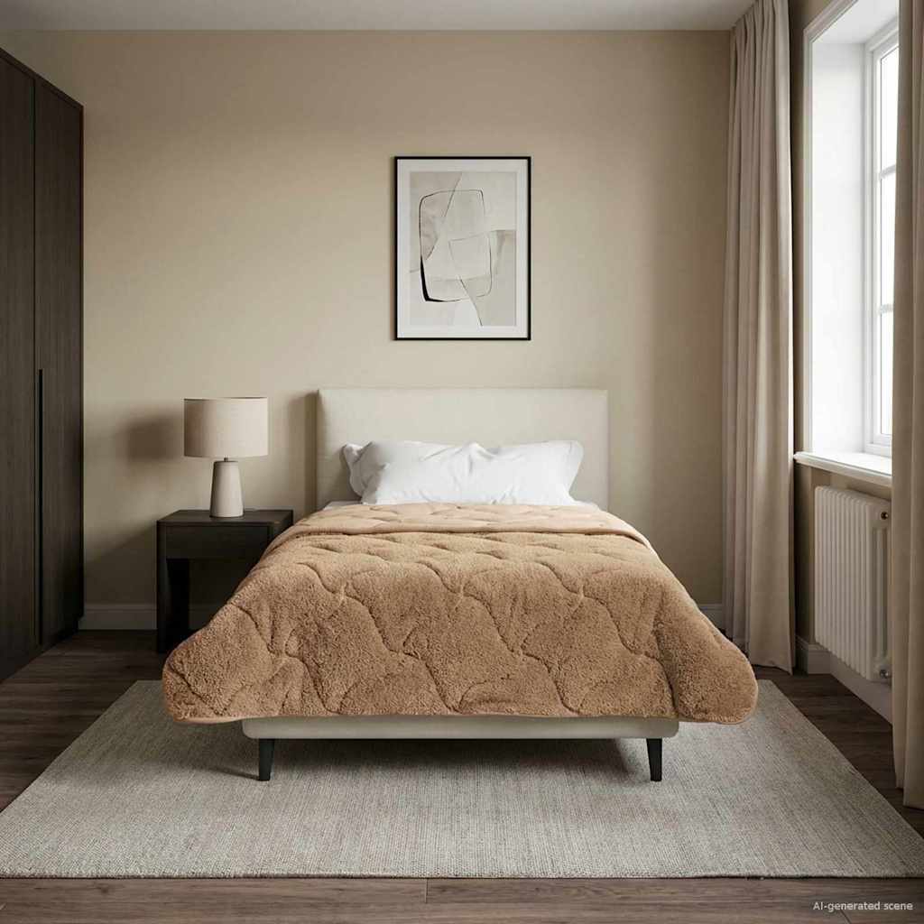 Sommerdecke 140 x 220 cm Sommer Taupe Atmungsaktiv