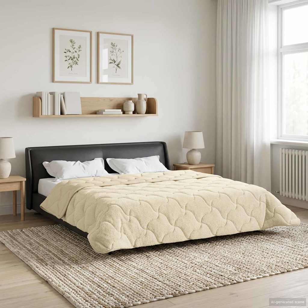 Sommerdecke 200 x 200 cm Sommer Creme Atmungsaktiv
