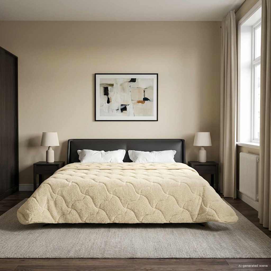 Sommerdecke 200 x 240 cm Sommer Creme Atmungsaktiv
