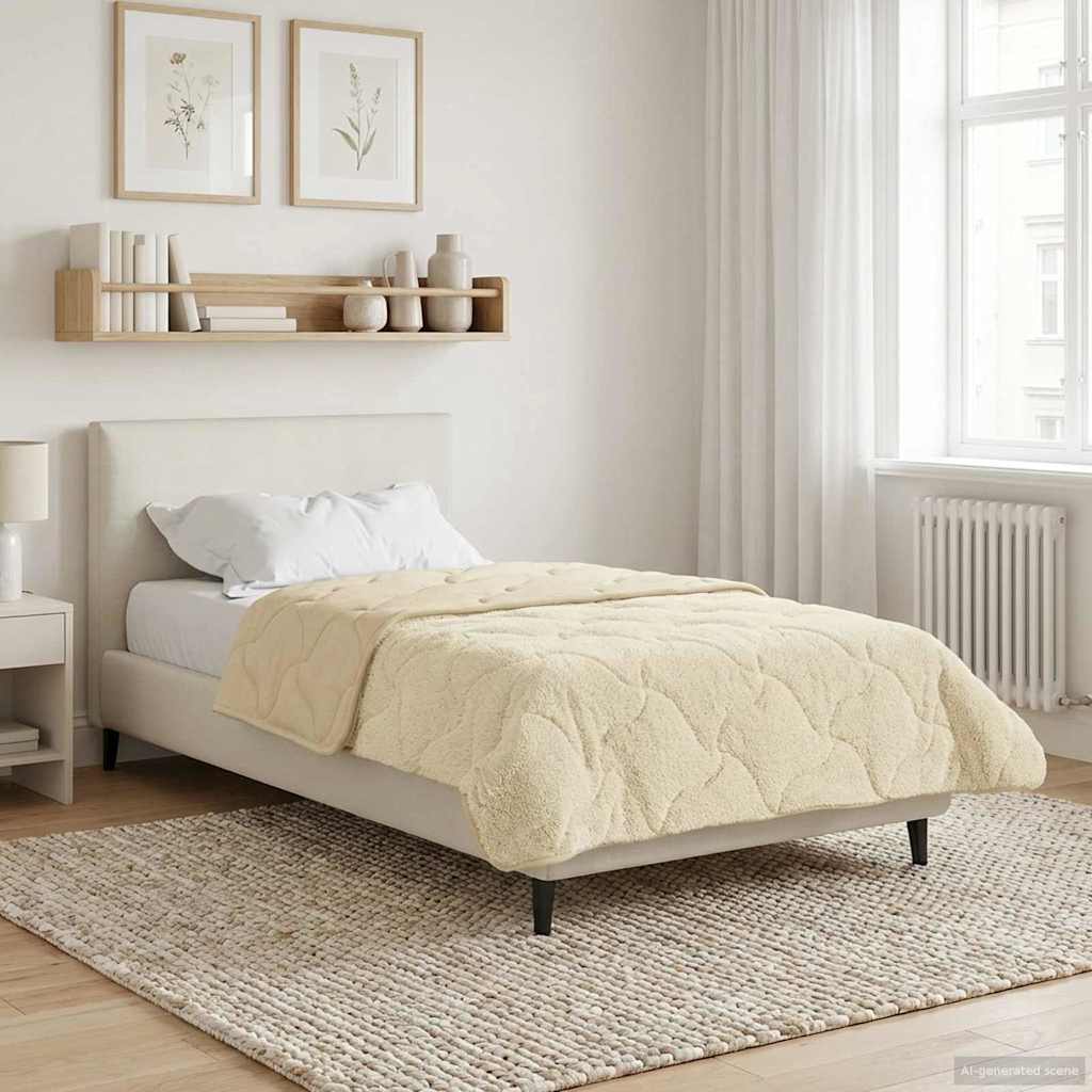 Sommerdecke 135 x 220 cm Sommer Creme Atmungsaktiv