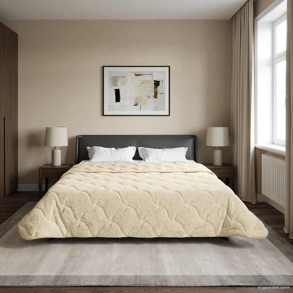 Sommerdecke 200 x 220 cm Sommer Creme Atmungsaktiv
