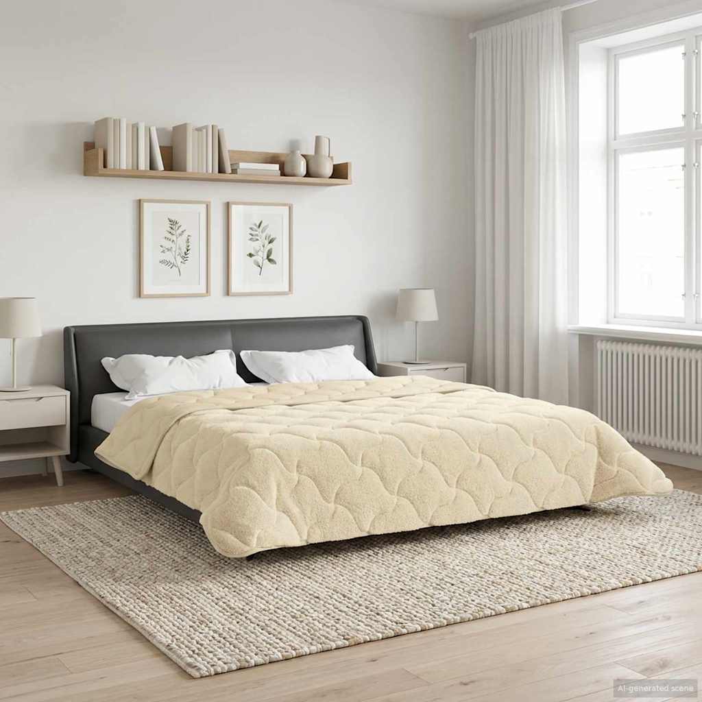 Sommerdecke 220 x 240 cm Sommer Creme Atmungsaktiv