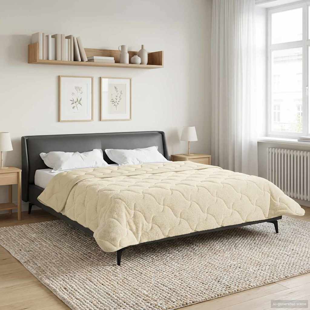 Sommerdecke 220 x 260 cm Sommer Creme Atmungsaktiv