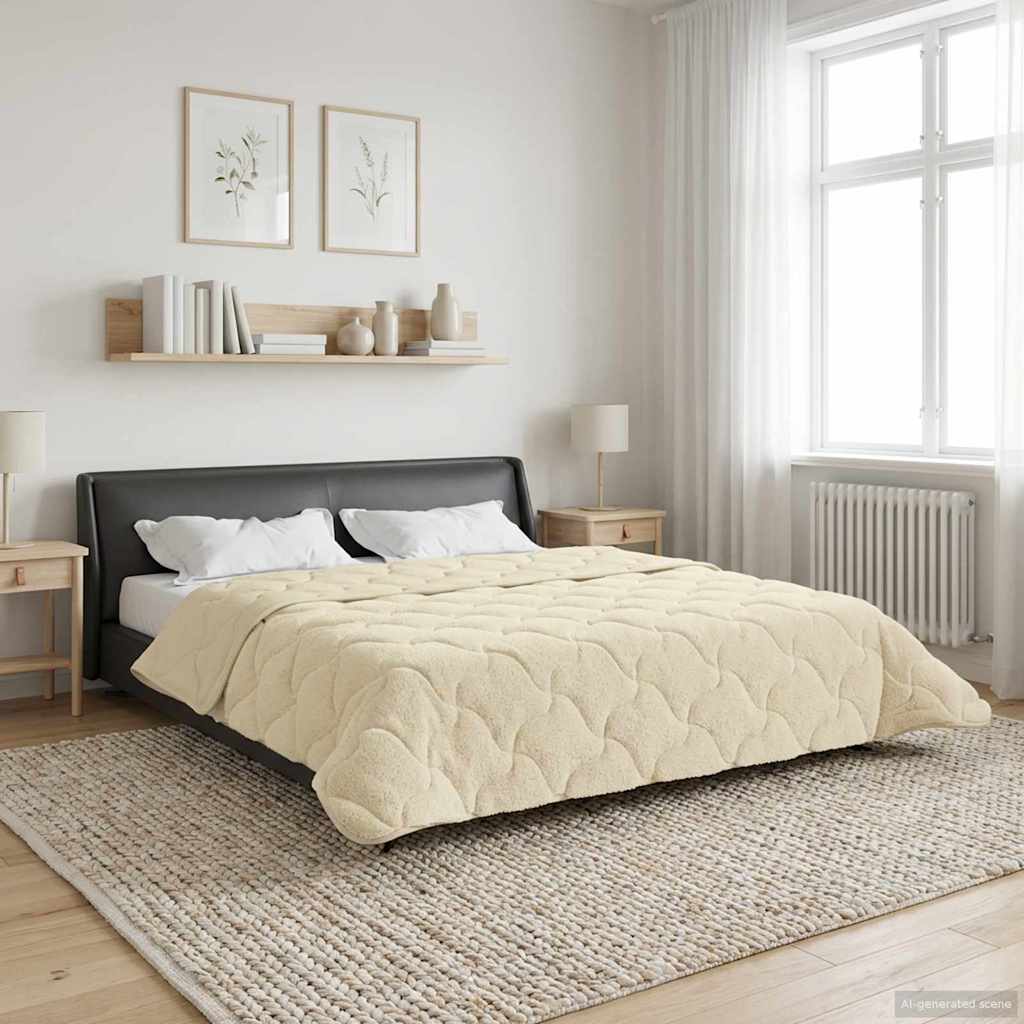 Sommerdecke 240 x 260 cm Sommer Creme Atmungsaktiv