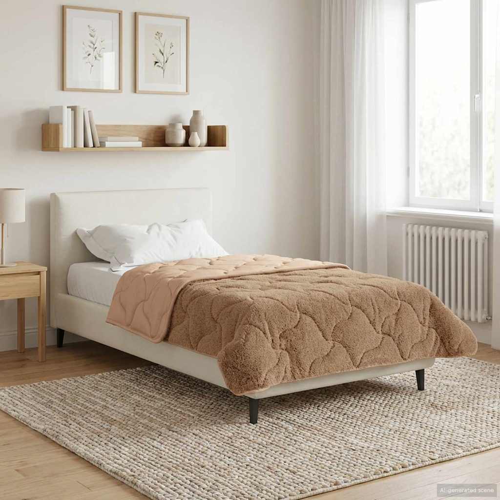 Ganzjahresbettdecke 155 x 200 cm Keine Taupe Atmungsaktiv