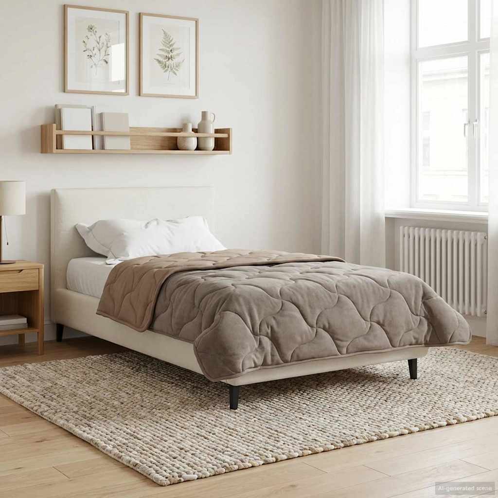 Ganzjahresbettdecke 135 x 220 cm Keine Taupe Atmungsaktiv