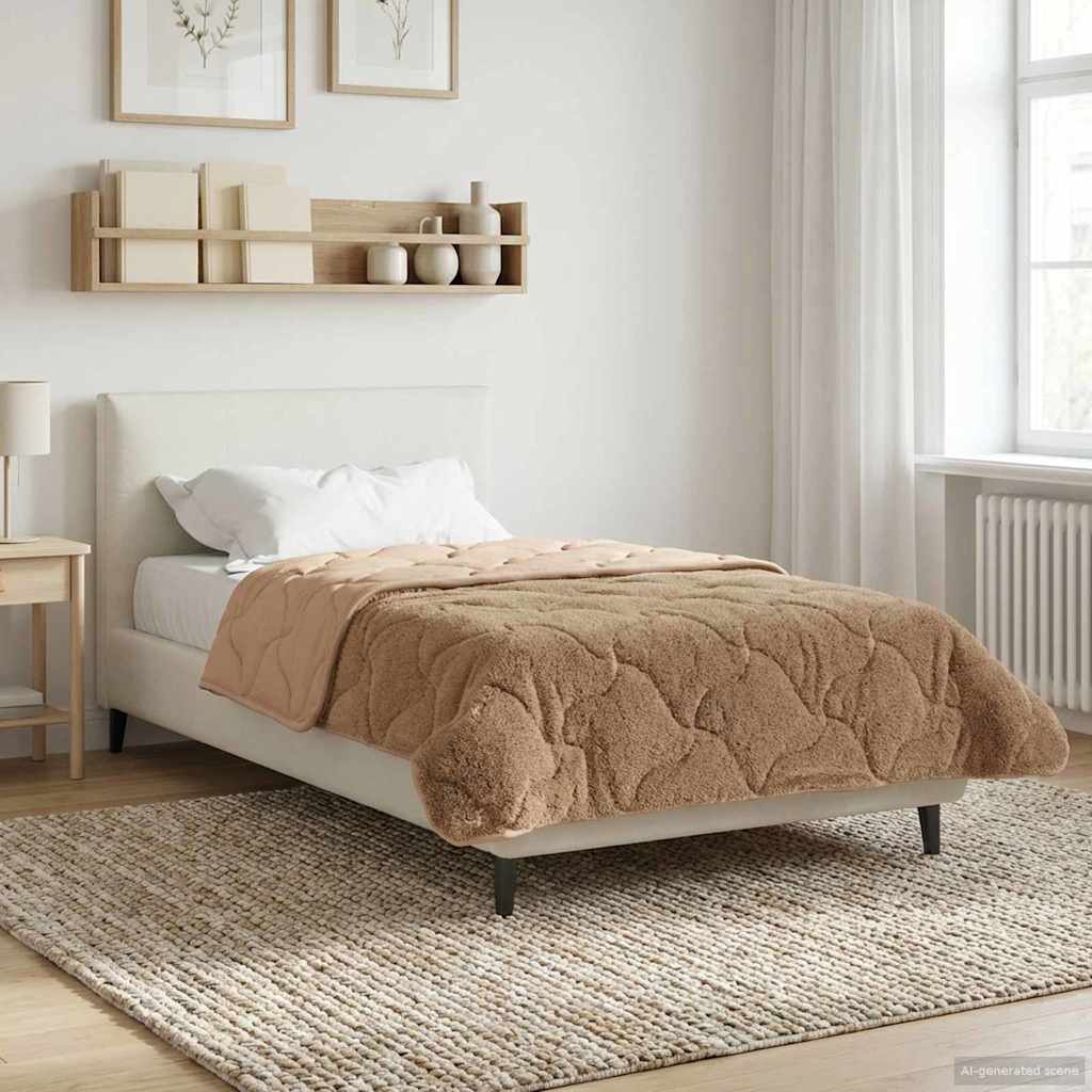 Ganzjahresbettdecke 155 x 220 cm Keine Taupe Atmungsaktiv