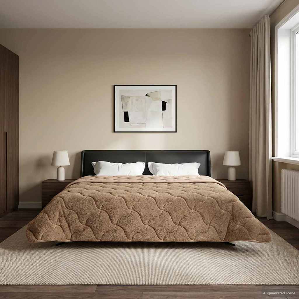 Ganzjahresbettdecke 200 x 220 cm Keine Taupe Atmungsaktiv