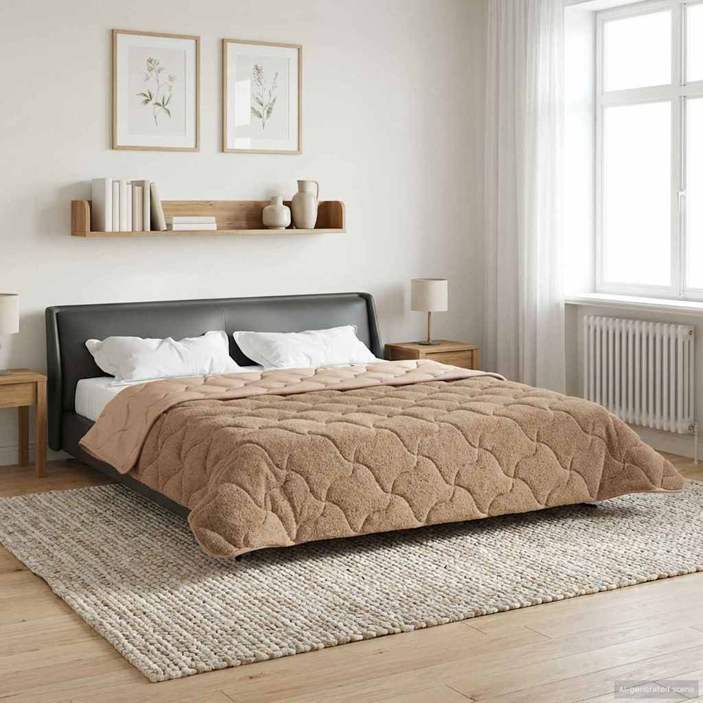 Ganzjahresbettdecke 220 x 240 cm Keine Taupe Atmungsaktiv