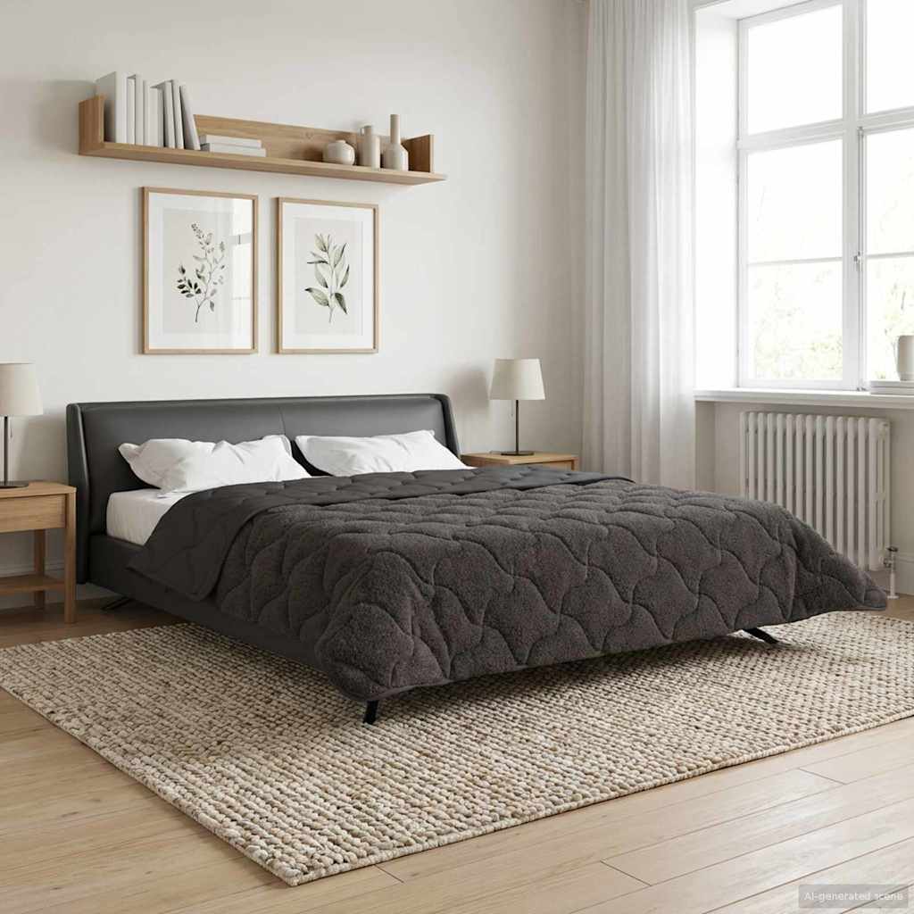 Winterbettdecke 200 x 220 cm Winter Anthrazit Atmungsaktiv